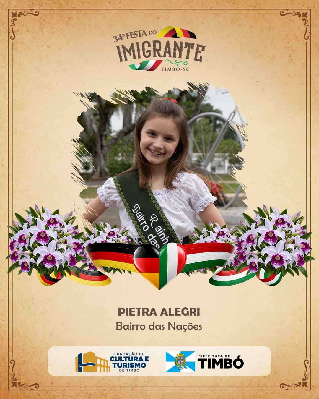 Conheça as 10 candidatas à Realeza Mirim da 35ª Festa do Imigrante de Timbó