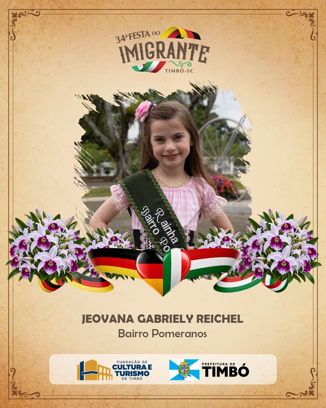 Conheça as 10 candidatas à Realeza Mirim da 35ª Festa do Imigrante de Timbó