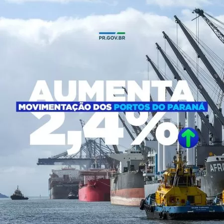 Portos do Paraná registram aumento de 2,4% de movimentação no quadrimestre