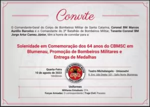 CBMSC promove mais de 100 bombeiros em Blumenau